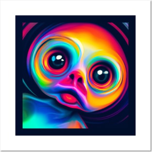 Psychedelic Alien is Mesmerized Posters and Art